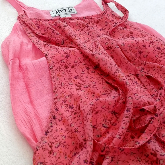 *Relisted* Myth NYC Women's Pink Floral Summer Tank Top Blouse Tie Decor S - Picture 12 of 14